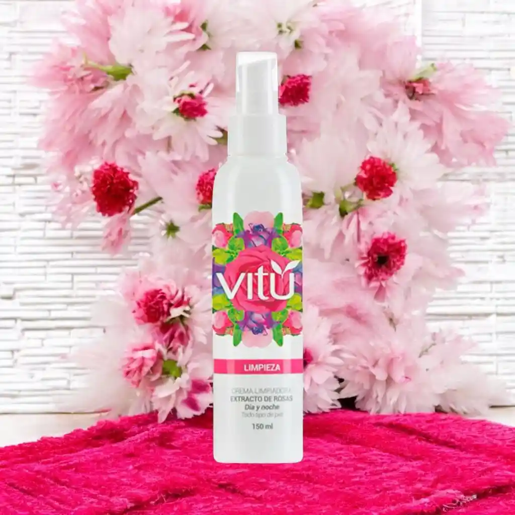 Crema Limpiadora Extracto De Rosas Vitú 150ml Limpieza Día Y Noche