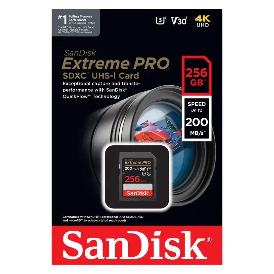 Memoria Sandisk 256gb Sd Extreme Pro Class 10