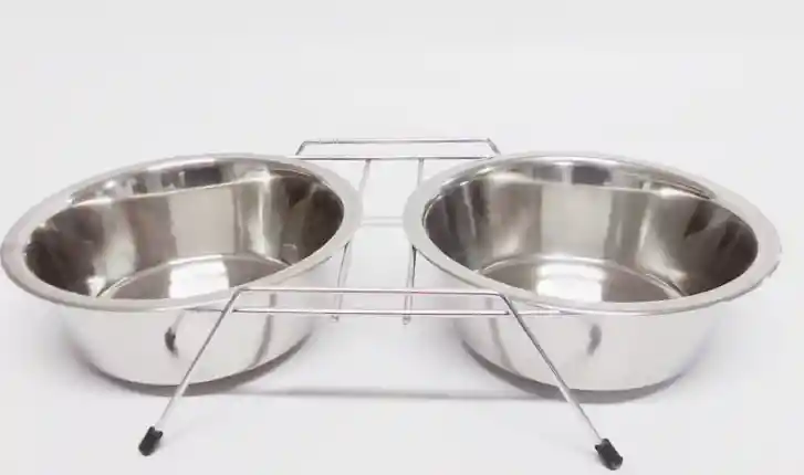 Comederos Dobles Con Soporte Aedd-05 3000 Gr C/u