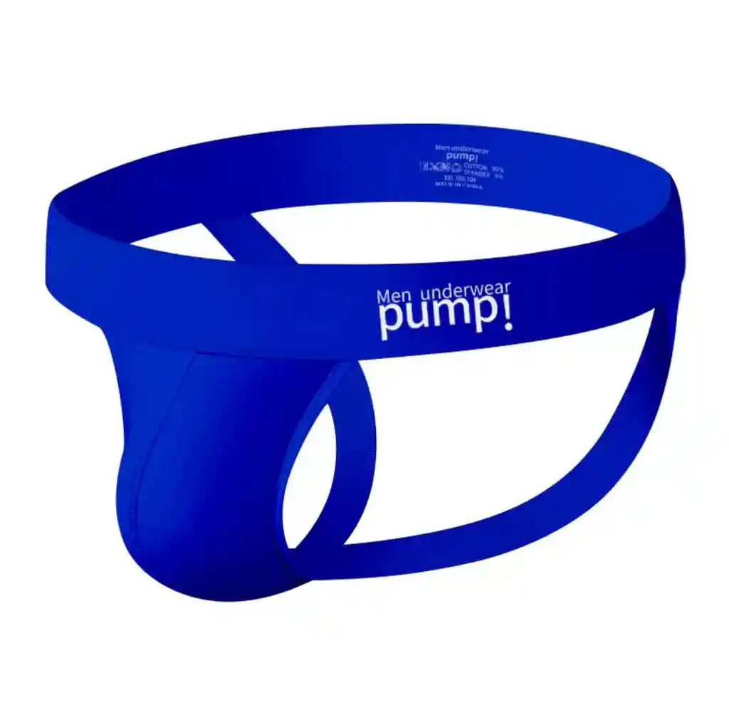 Suspensorio Jockstrap Lencería Gay Pump Azul Lgbtiq Ropa Íntima Masculina Tanga Sexy Blue Lenceria Erotica