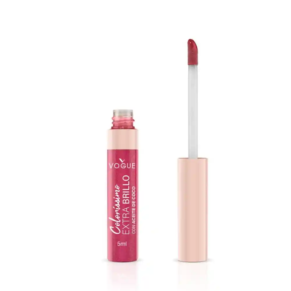 	 Labial Vogue Coloríssimo Extra Brillo Tono Alegría 5ml