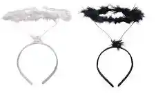 Aureola De Disfraz De Angel Blanco O Negro - Halloween