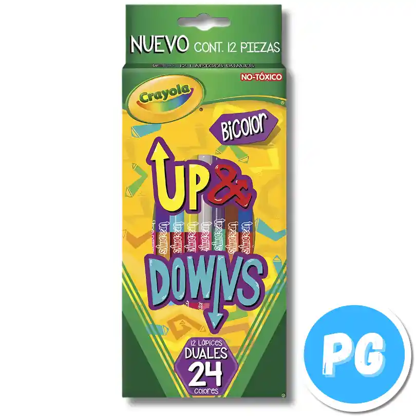 Caja Lápices De Colores Crayola X12 Unds Doblepunta Up And Downs