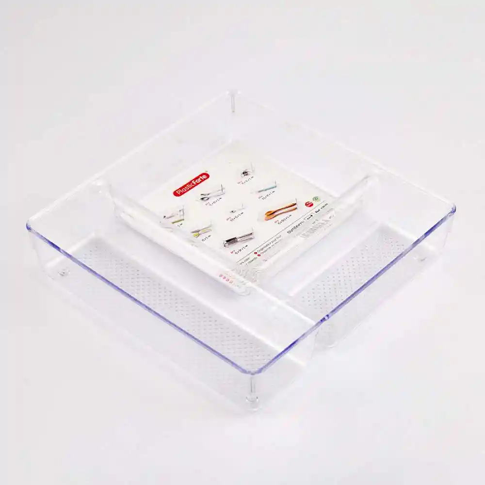 Organizador Plasticforte Nev 23x5x23cm Translucido Plastico