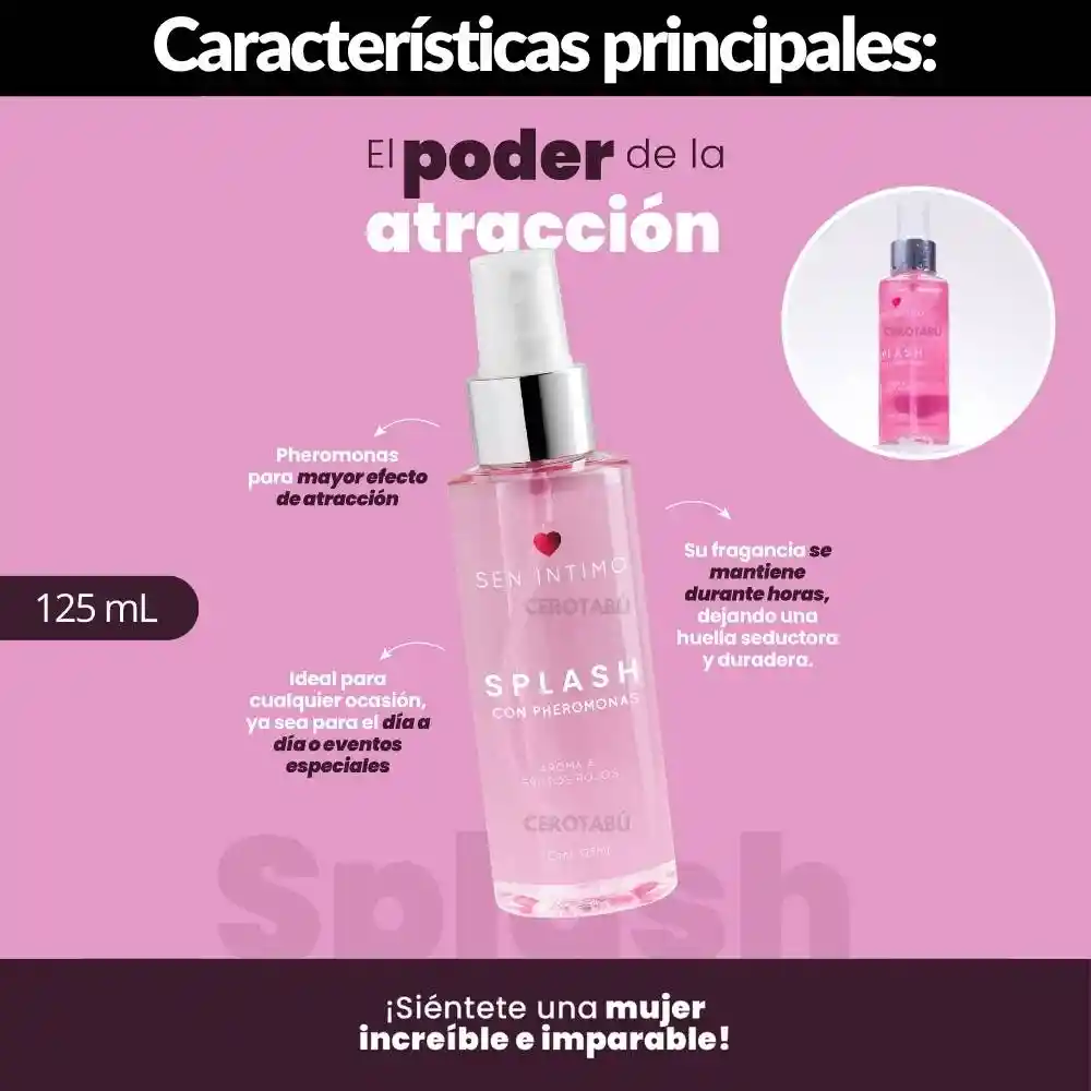 Perfume Splash Con Feromonas Femenino Frutos Rojos 125 Ml