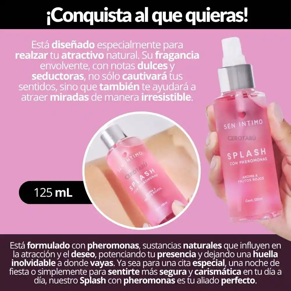 Perfume Splash Con Feromonas Femenino Frutos Rojos 125 Ml