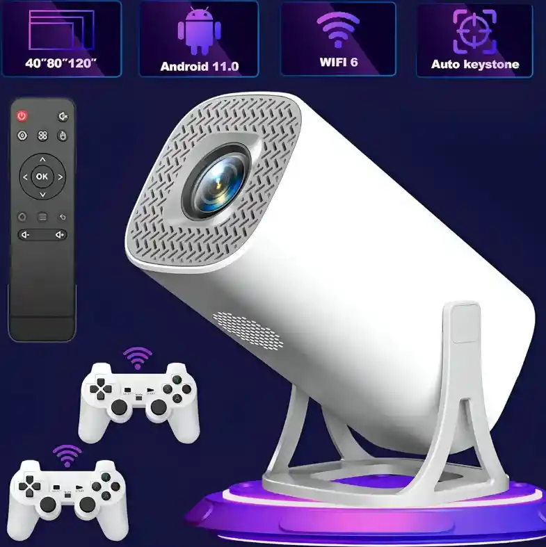 Proyector Consola Retro 2 Mandos Inalámbricos 4k