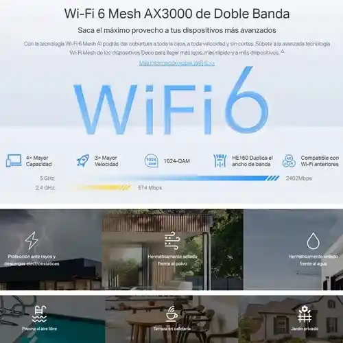 Tp-link Deco X50-outdoor, Sistema Wifi 6 Malla Para El Hogar