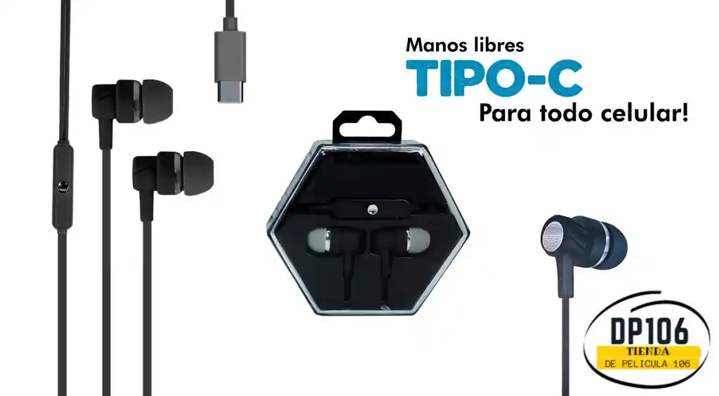 Audifonos Tipo C De Chupa Negros