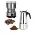 Molino De Café Electrico Y Cafetera Italiana 6 Tazas