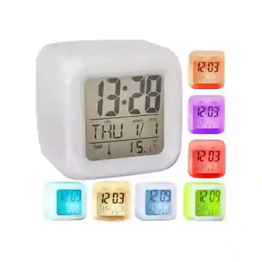 Reloj Digital Led Cubo Multicolor K01