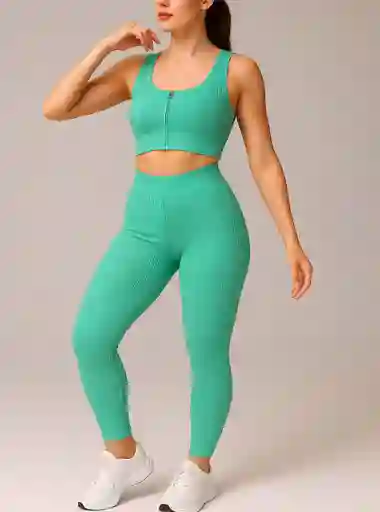 Conjunto Deportivo Turquesa (legging Y Top)