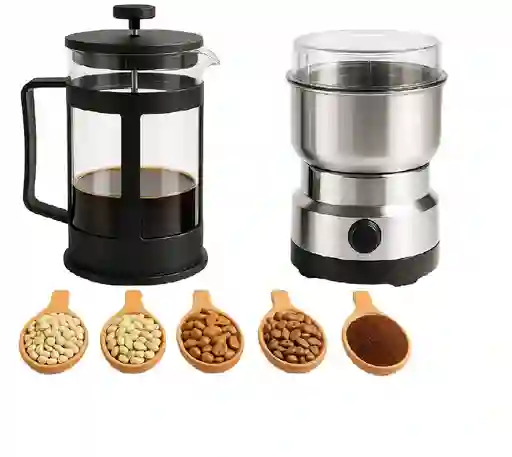 Prensa Francesa Café 600ml Y Mini Molino Café Eléctrico