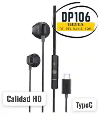 Audifonos Tipo C Negros Calidad Hd