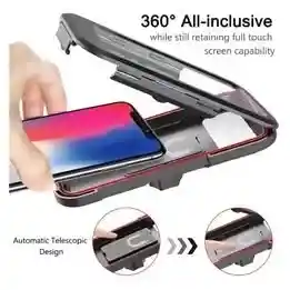 Soporte De Celular Con Estuche Impermeable Y Giro 360° Para Moto Y Bicicleta