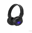Negro/azul Sonido Potente Sin Cables! Audífonos N65bt Con Bluetooth 3.0, Pantalla Led, Radio Fm, Lector Micro Sd Y Entrada Auxiliar