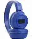 Negro/azul Sonido Potente Sin Cables! Audífonos N65bt Con Bluetooth 3.0, Pantalla Led, Radio Fm, Lector Micro Sd Y Entrada Auxiliar
