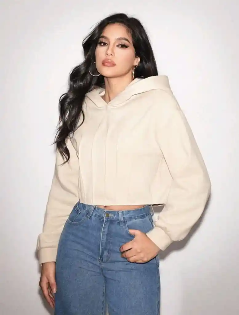 Hoodie Crop Duna Suave