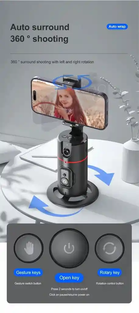 ¡haz Que Tus Videos Brillen! Trípode Con Luz Led, Seguimiento Facial Y Control Por Gestos – Ideal Para Creadores, Vlogs, Selfies Y Más