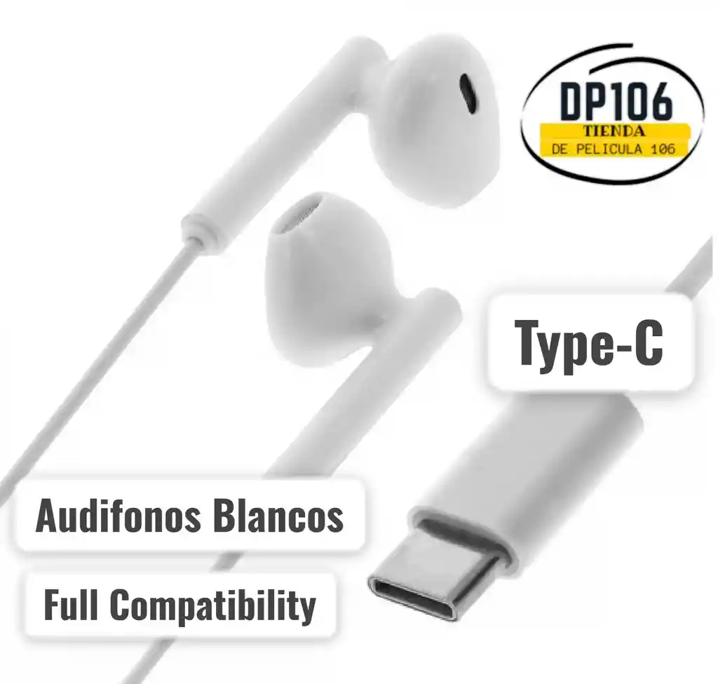 Audifonos Tipo C Alambricos Typec Full Compatilidad