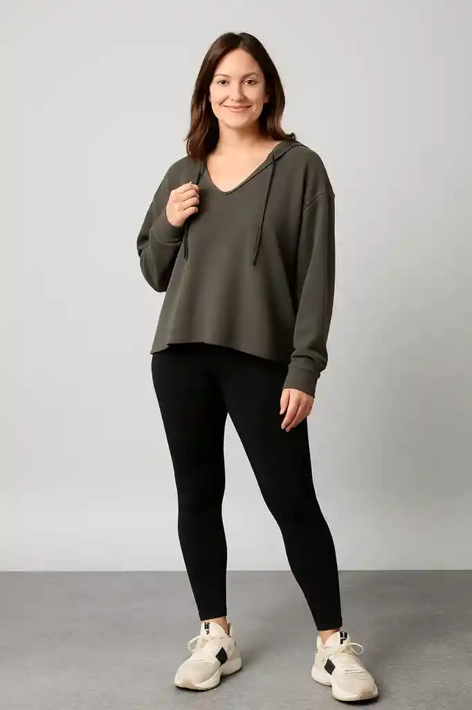 Sudadera Hoodie Oversize Gris Ceniza Luxe