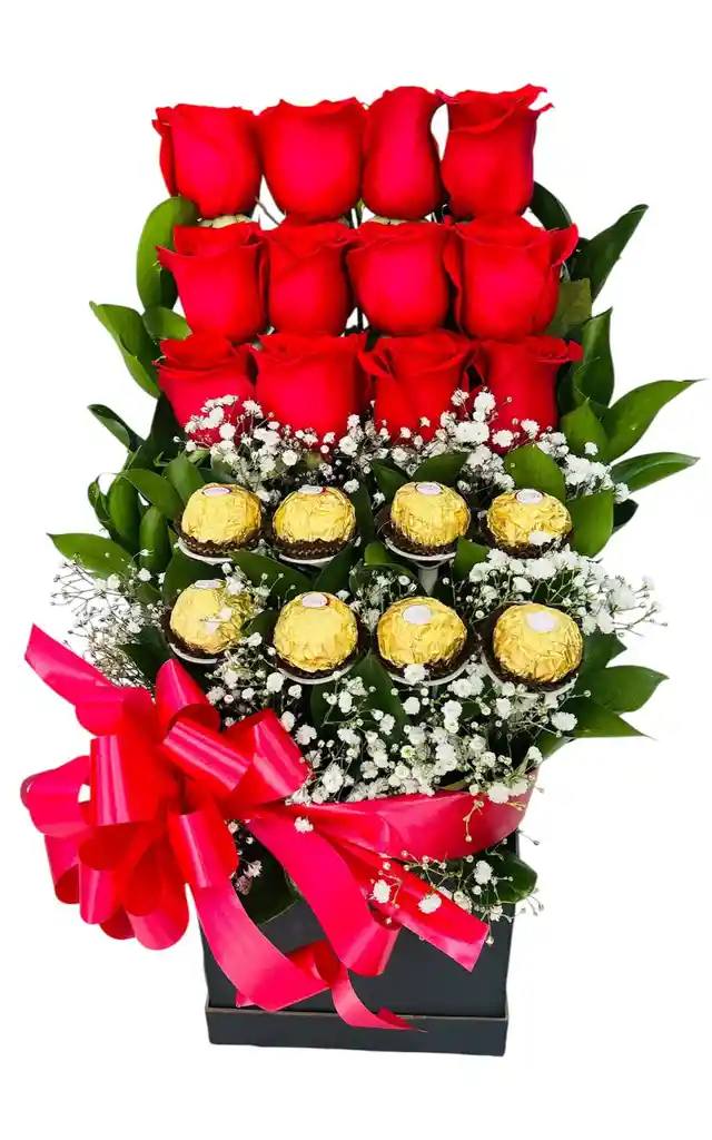 Caja De Rosas Escalonadas