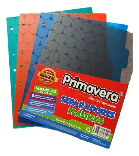 Separador Plastico Primavera Decorado Masculinos X5 Tamaño Carta