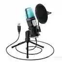 Micrófono Profesional Usb Condensador Sf-666r Con Iluminación Rgb, Soporte Estable, Filtro Antipop Y Plug & Play Para Gamers Y Streamers