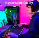 Micrófono Profesional Usb Condensador Sf-666r Con Iluminación Rgb, Soporte Estable, Filtro Antipop Y Plug & Play Para Gamers Y Streamers