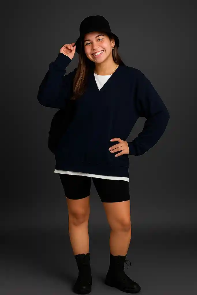 Sudadera Oversize Azul Noche Urbano