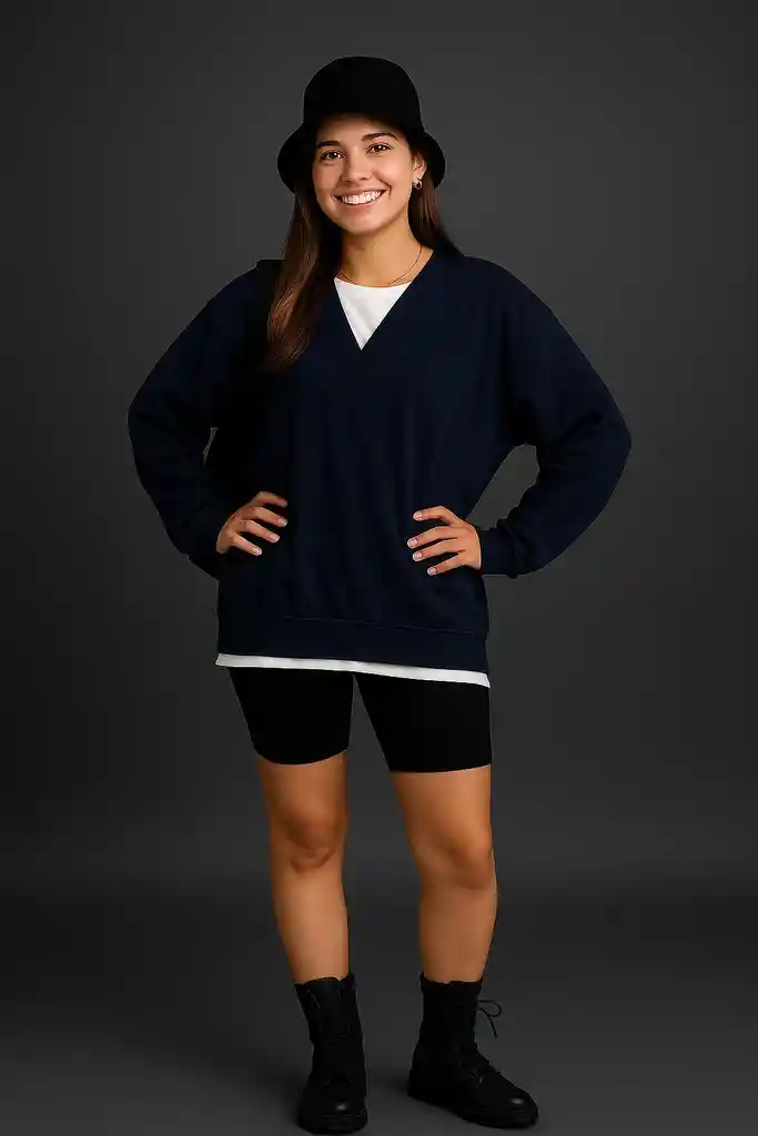 Sudadera Oversize Azul Noche Urbano