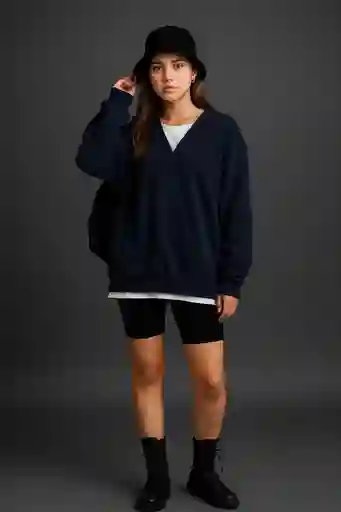 Sudadera Oversize Azul Noche Urbano