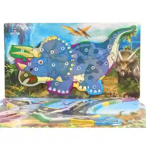 Rompecabezas Didactico - Triceratops Numeros, Grande