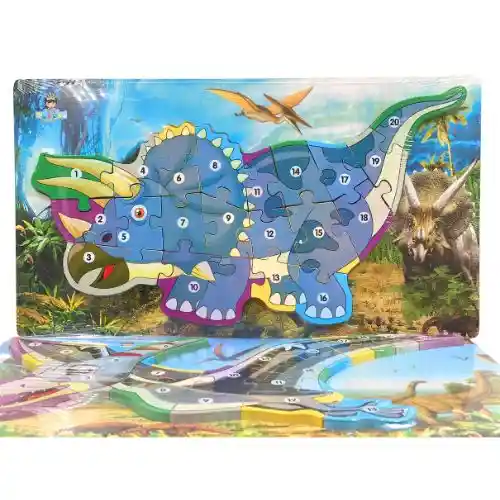Rompecabezas Didactico - Triceratops Numeros, Grande