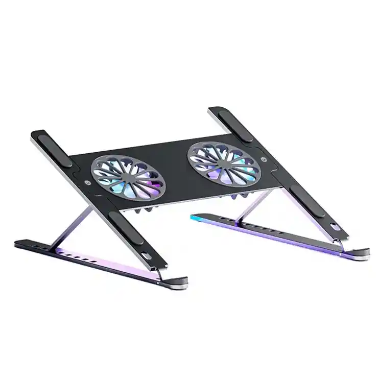 Soporte De Escritorio Para Ordenador Portátil, Ventiladores De Refrigeración Duales, Almohadilla De Refrigeración, Estante De Soporte Plegable, Componentes De Ordenador, Soporte Plegable Para Mesa