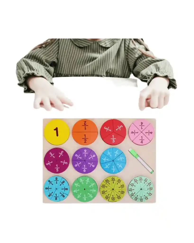 Set De Cartas Y Bloques Magnéticos De Fracciones – Aprendizaje Divertido Para Primaria, Reutilizable