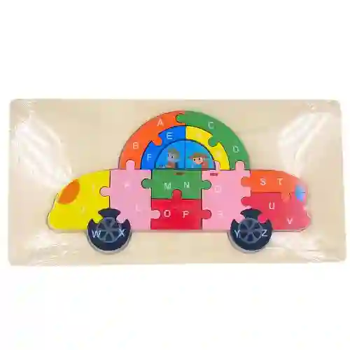 Rompecabezas Didactico - Carro Abecedario, Mediano