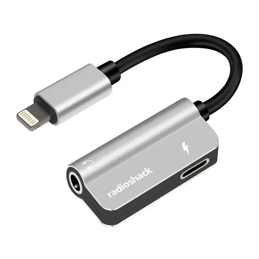 Adaptador Para Audífono Radioshack Lightning A 3.5mm, Escucha Y Carga Tu Dispositivo A La Vez