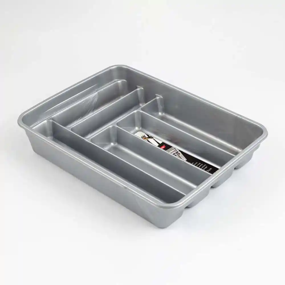Organizador Plasticforte 40x7x30cm Gris Plata Plastico