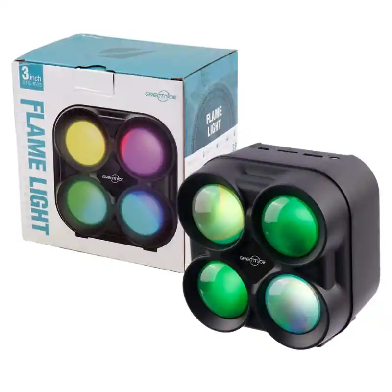 Parlante Bluetooth Greatnice Gts-1835 Luces Led Flame Light – Usb, Fm, Recargable