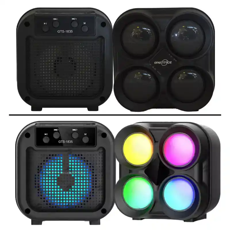 Parlante Bluetooth Greatnice Gts-1835 Luces Led Flame Light – Usb, Fm, Recargable