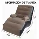 Sofa Sillon Inflable Portatil Con Reposa Brazo Y Bomba Inflador Beige