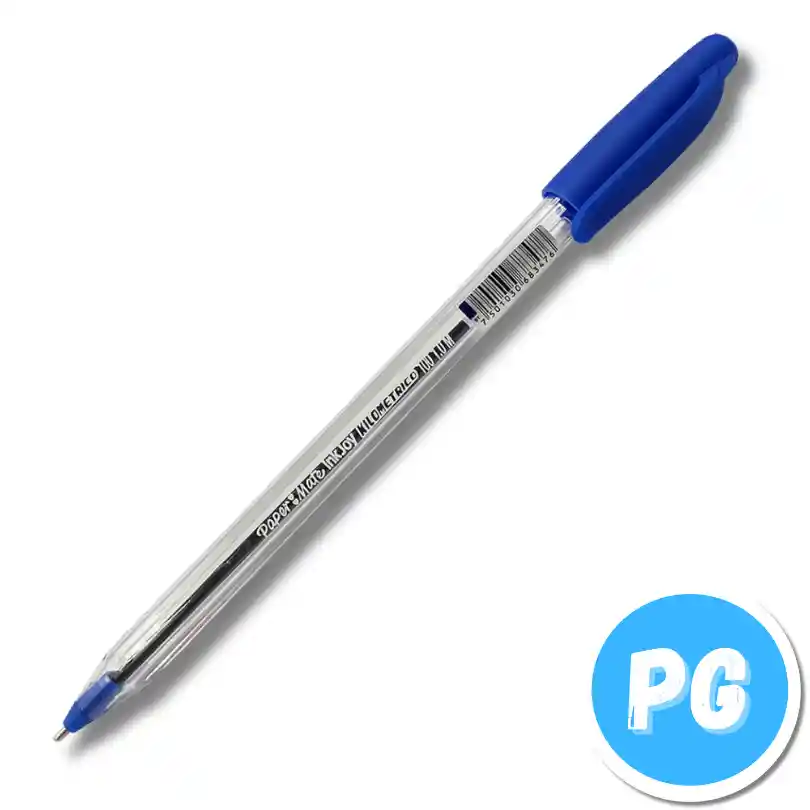 Caja Esfero Paper Mate Kilometrico Ink Joy 100 X12 Unds Azul Rey