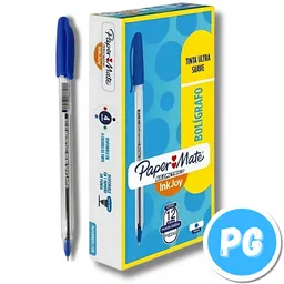 Caja Esfero Paper Mate Kilometrico Ink Joy 100 X12 Unds Azul Rey