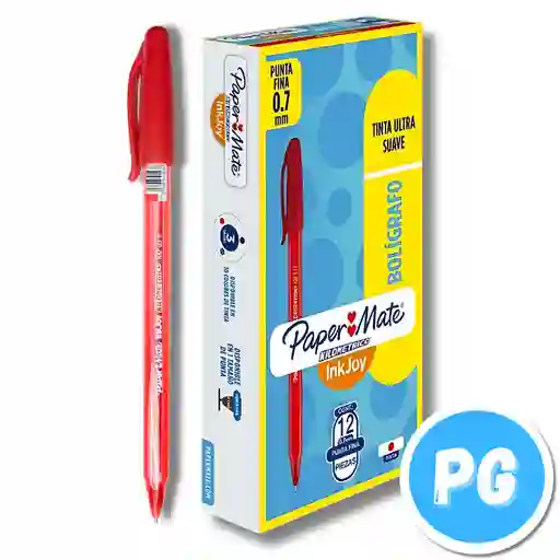 Caja Esfero Paper Mate Kilometrico Ink Joy 100 X12 Unds Rojo