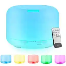 Humidificador Difusor De Aroma Grande 1000ml Con 7 Tonos Luz Led, Blanco Incluye 1 Esencia Hidrosoluble