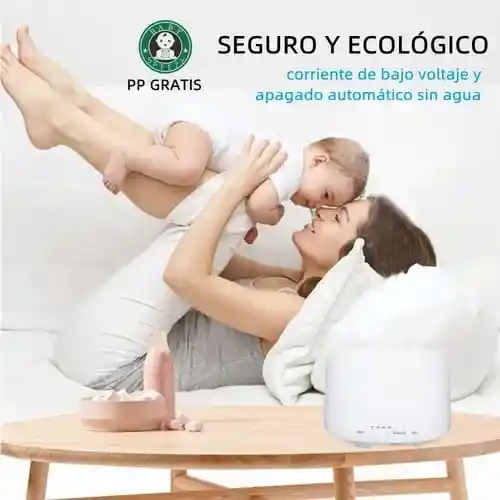 Humidificador Difusor De Aroma Grande 1000ml Con 7 Tonos Luz Led, Blanco Incluye 1 Esencia Hidrosoluble