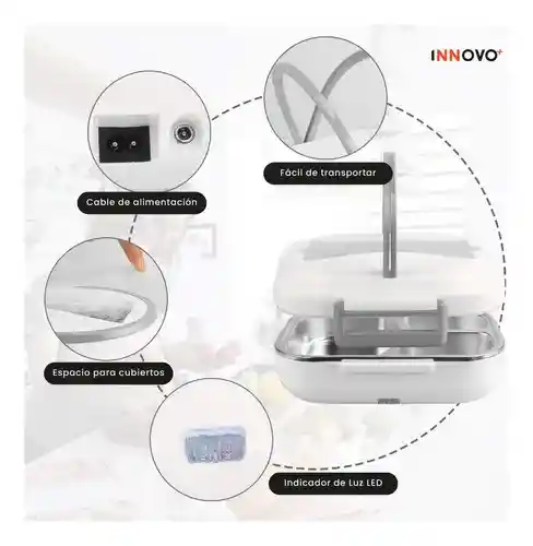 Lonchera Eléctrica Térmica 1.5l Cargador Para Carro Y Toma Corriente Calienta Comidas Portátil