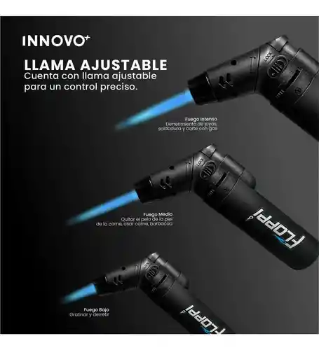 Flameador Encendedor Llama Graduable Soplete Con Recarga Camping Asados Multifuncional Floppi