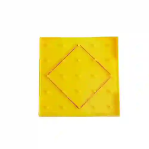 Juego Didáctico Geoplano De 25 Pines Amarillo Para Niños